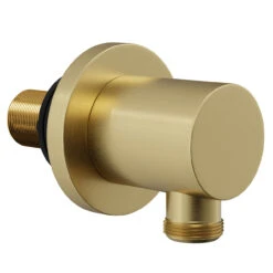 Colore Round Brushed Brass Deluxe Shower Elbow -Bathroom Accessories Store colore round brushed brass deluxe shower elbow left 27114.1658133004