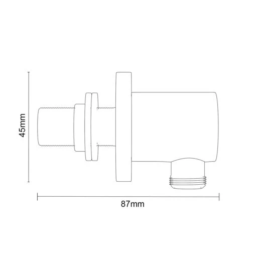 Colore Round Brushed Brass Deluxe Shower Elbow - Image 6
