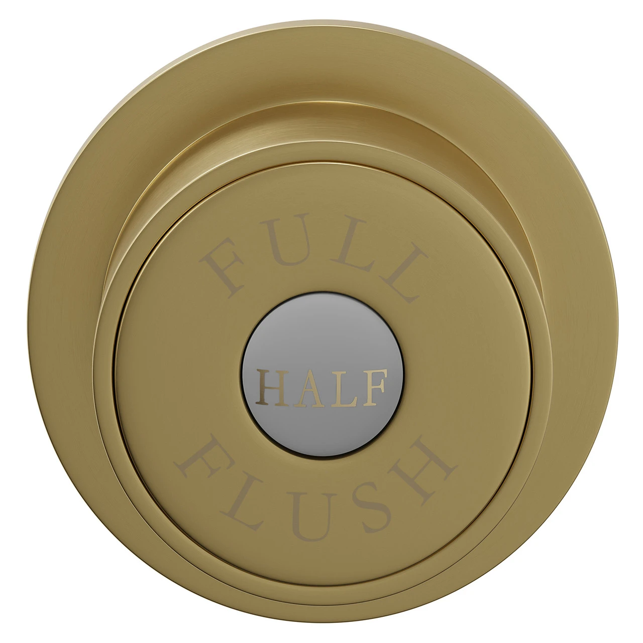 Colore Round Brushed Brass Traditional Dual Flush Push Button - Image 2