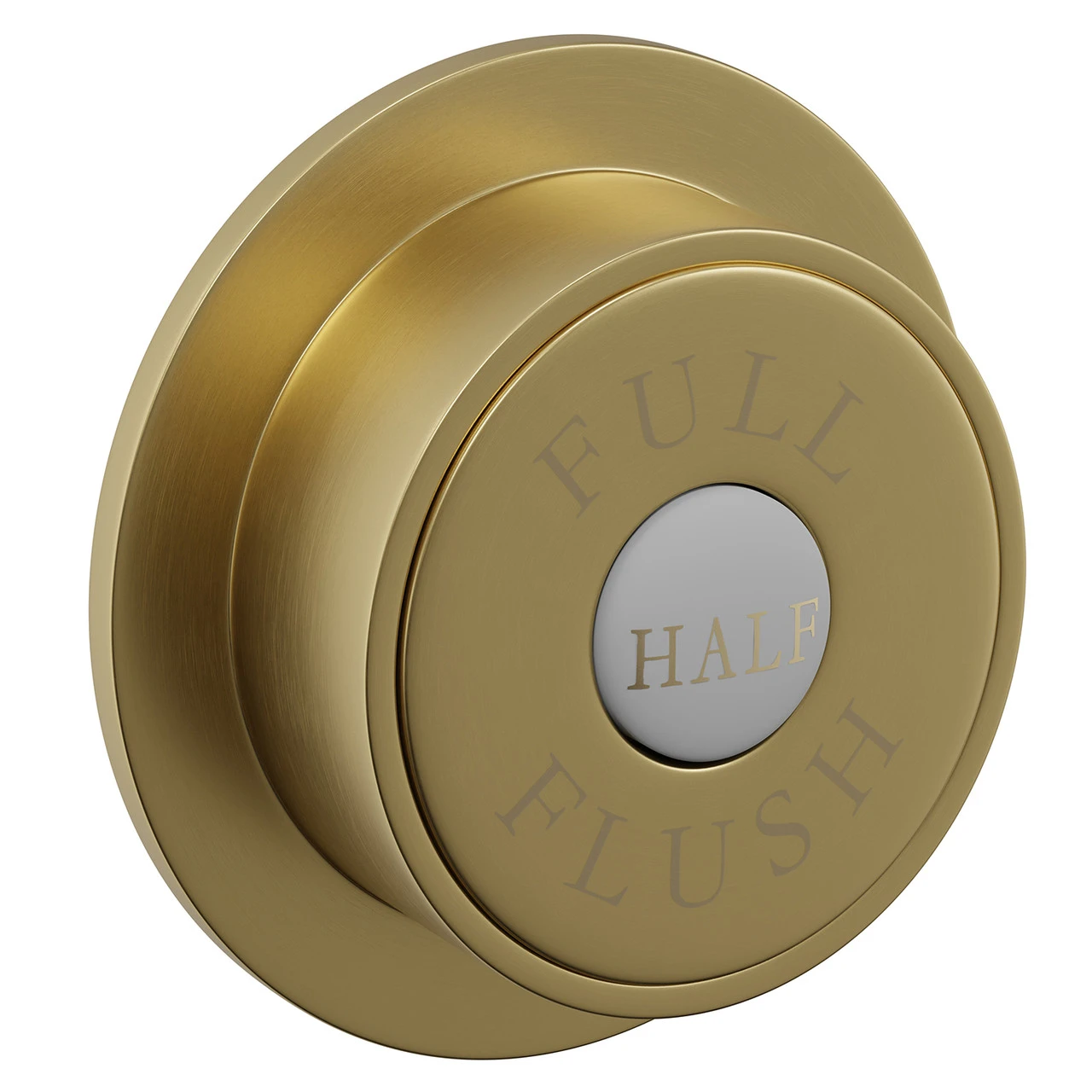 Colore Round Brushed Brass Traditional Dual Flush Push Button - Image 3