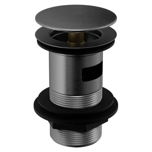 Colore Round Gunmetal Grey Moon Cap Slotted Click Clack Basin Waste - Image 3
