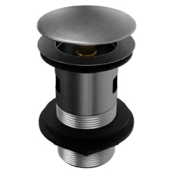 Colore Round Gunmetal Grey Moon Cap Slotted Click Clack Basin Waste -Bathroom Accessories Store colore round gunmetal grey moon cap slotted click clack basin waste side 39145.1658132923