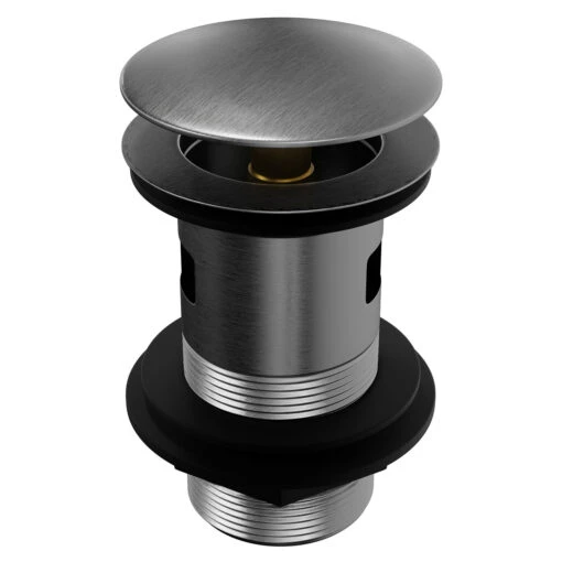 Colore Round Gunmetal Grey Moon Cap Slotted Click Clack Basin Waste - Image 4