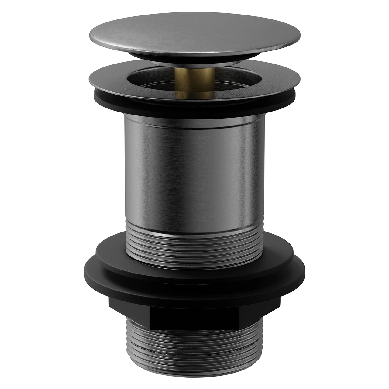 Colore Round Gunmetal Grey Moon Cap Unslotted Click Clack Basin Waste - Image 2