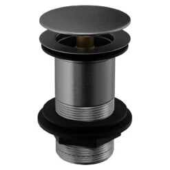 Colore Round Gunmetal Grey Moon Cap Unslotted Click Clack Basin Waste -Bathroom Accessories Store colore round gunmetal grey moon cap unslotted click clack basin waste left 83925.1658132924