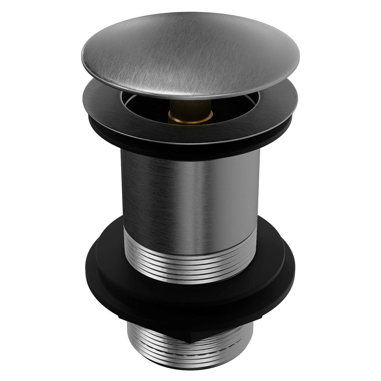 Colore Round Gunmetal Grey Moon Cap Unslotted Click Clack Basin Waste - Image 4