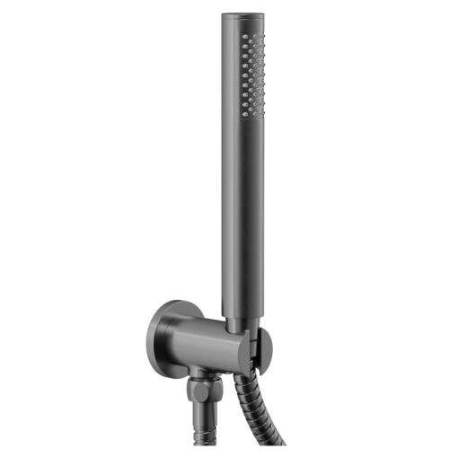 Colore Round Gunmetal Grey Shower Outlet Holder And Kit - Image 3