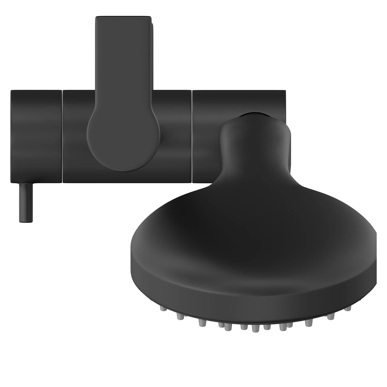 Colore Round Matt Black Shower Slide Rail Kit - Image 5