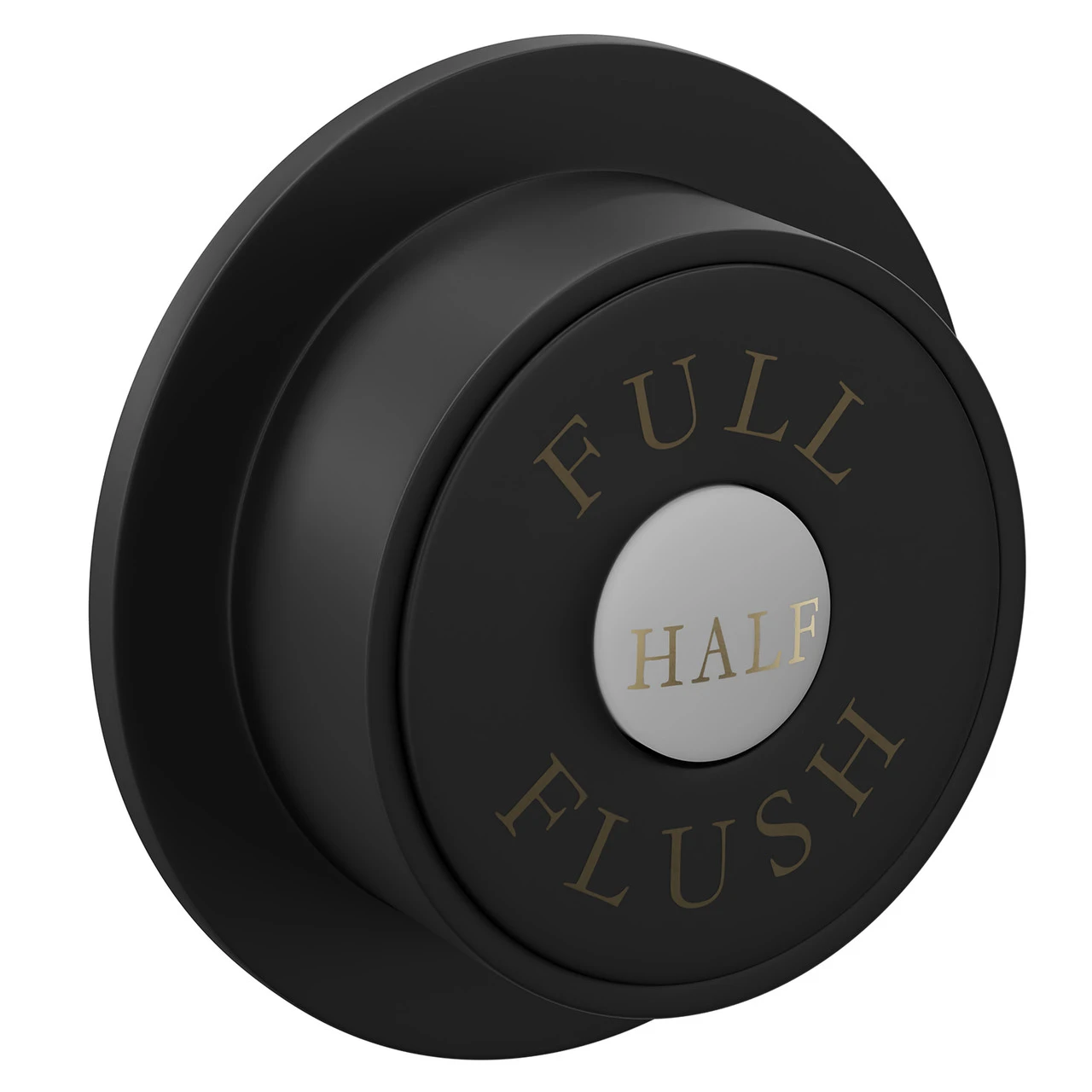 Colore Round Matt Black Traditional Dual Flush Push Button - Image 3