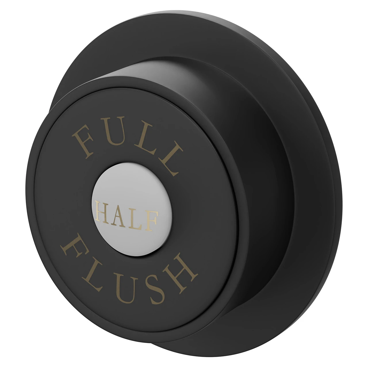 Colore Round Matt Black Traditional Dual Flush Push Button