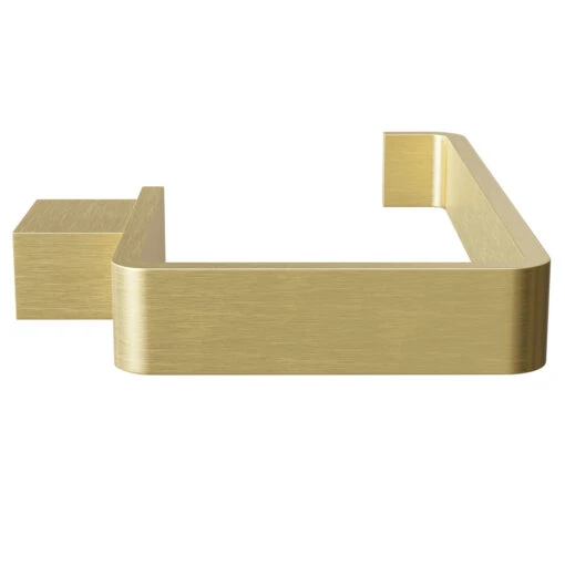 Colore Square Brushed Brass Wall Mounted Toilet Roll Holder - Image 4