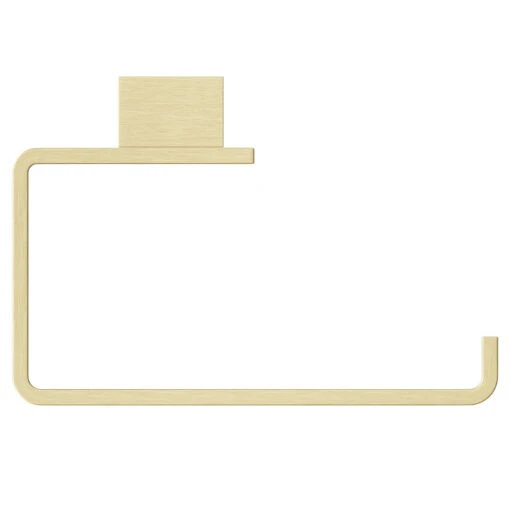 Colore Square Brushed Brass Wall Mounted Toilet Roll Holder - Image 5