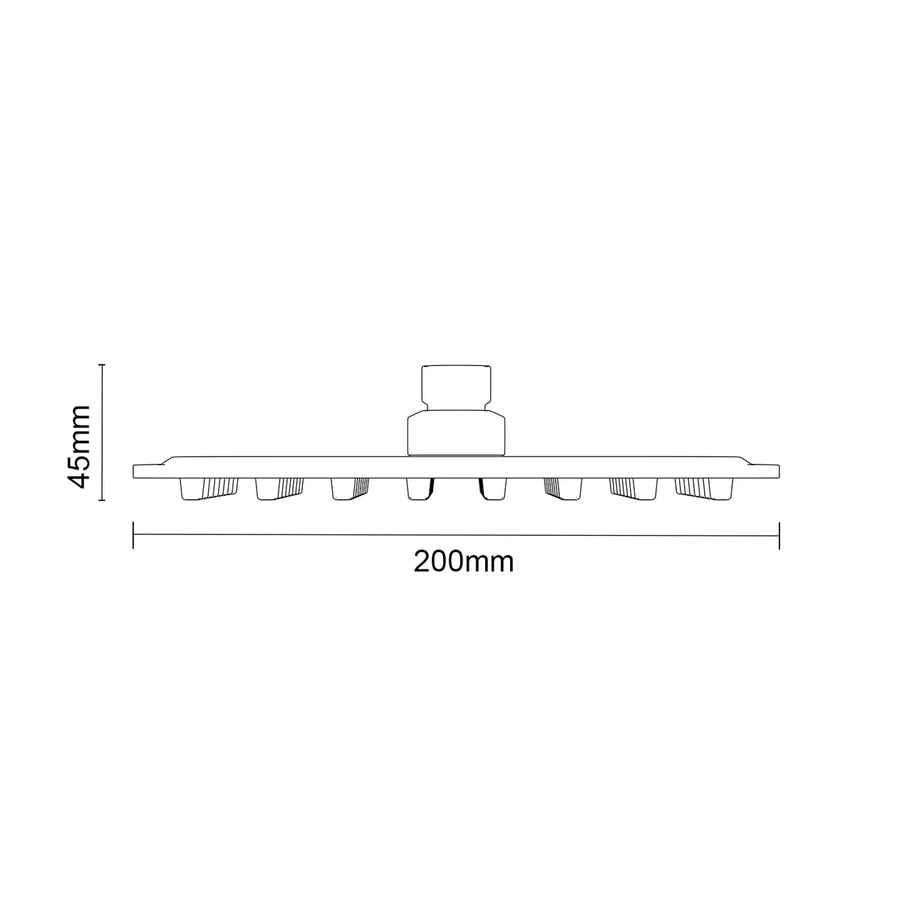 Colore Square Matt Black 200mm X 200mm Thin Square Shower Head - Image 6