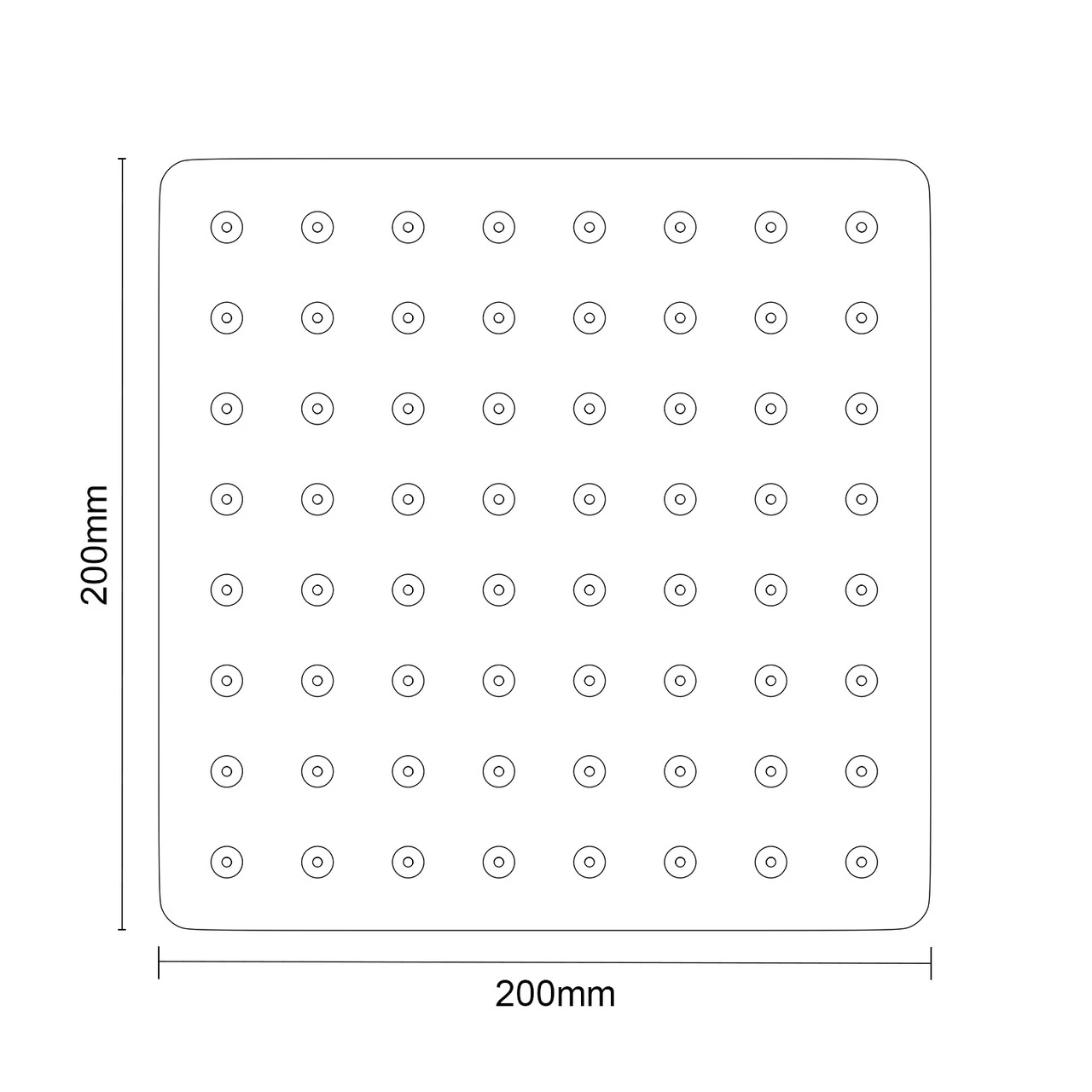 Colore Square Matt Black 200mm X 200mm Thin Square Shower Head - Image 5