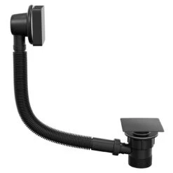 Colore Square Matt Black Easy Clean Sprung Click Clack Bath Waste -Bathroom Accessories Store colore square matt black easy clean sprung click clack bath waste side 04120.1666801389