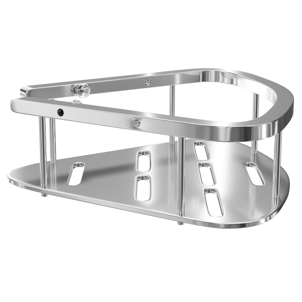 Contempo Polished Chrome Wall Mounted Large Corner Basket - Image 4