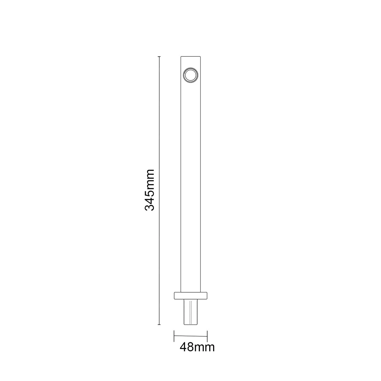 Cubix Polished Chrome 345mm Square Shower Arm - Image 5