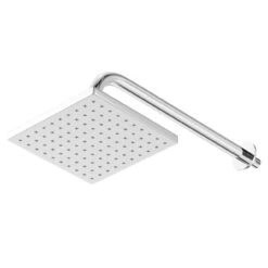 Cubix Polished Chrome Square Fixed Shower Head And Wall Arm