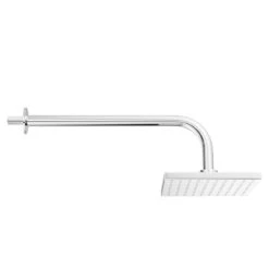 Cubix Polished Chrome Square Fixed Shower Head And Wall Arm -Bathroom Accessories Store cubix polished chrome square fixed shower head and wall arm side 22812.1652445362