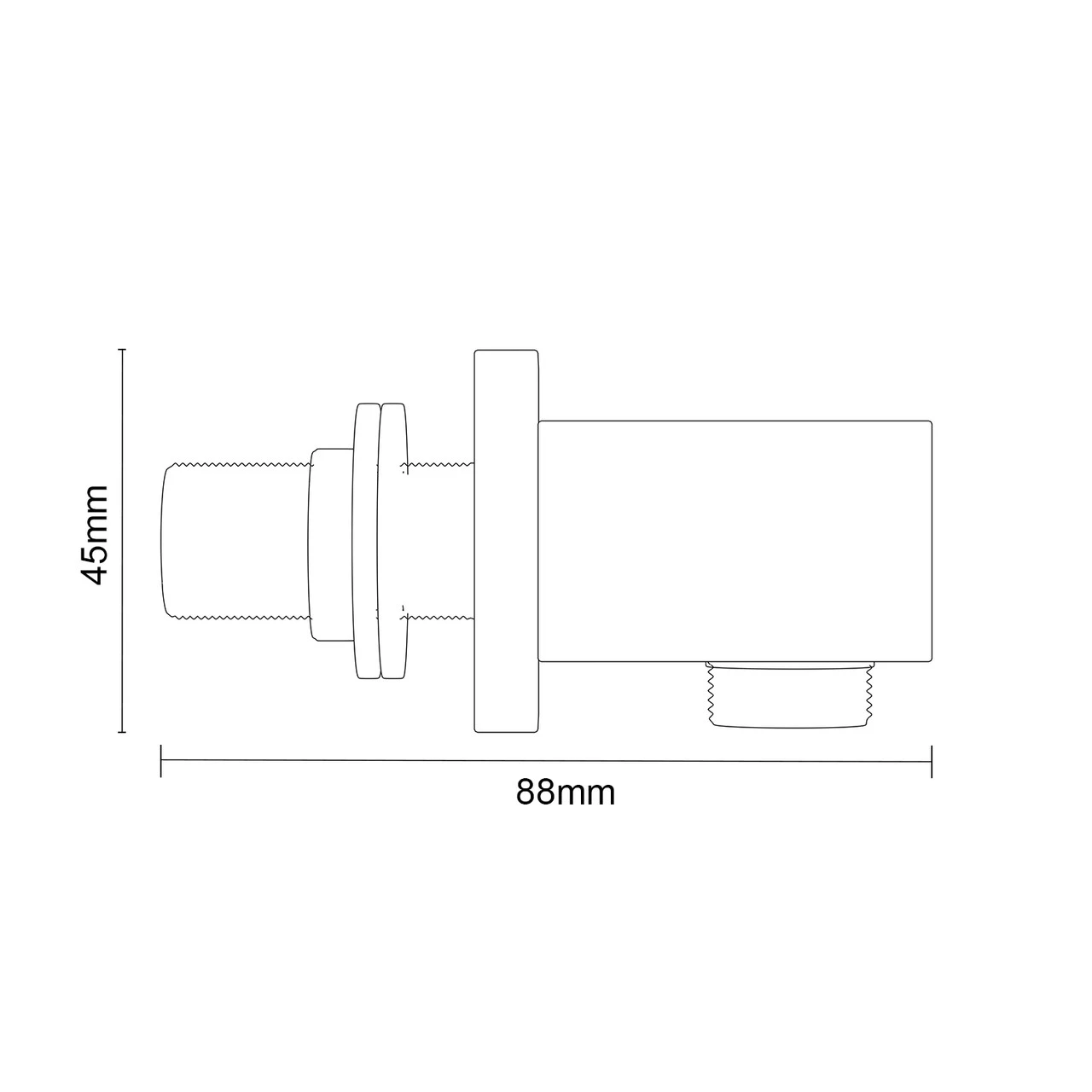 Deluxe Polished Chrome Square Shower Elbow - Image 6