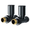 Dias Anthracite Round Straight Radiator Valves