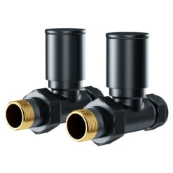 Dias Anthracite Round Straight Radiator Valves