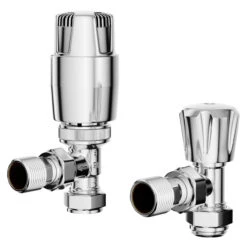 Dias Chrome Thermostatic Angled Radiator Valves