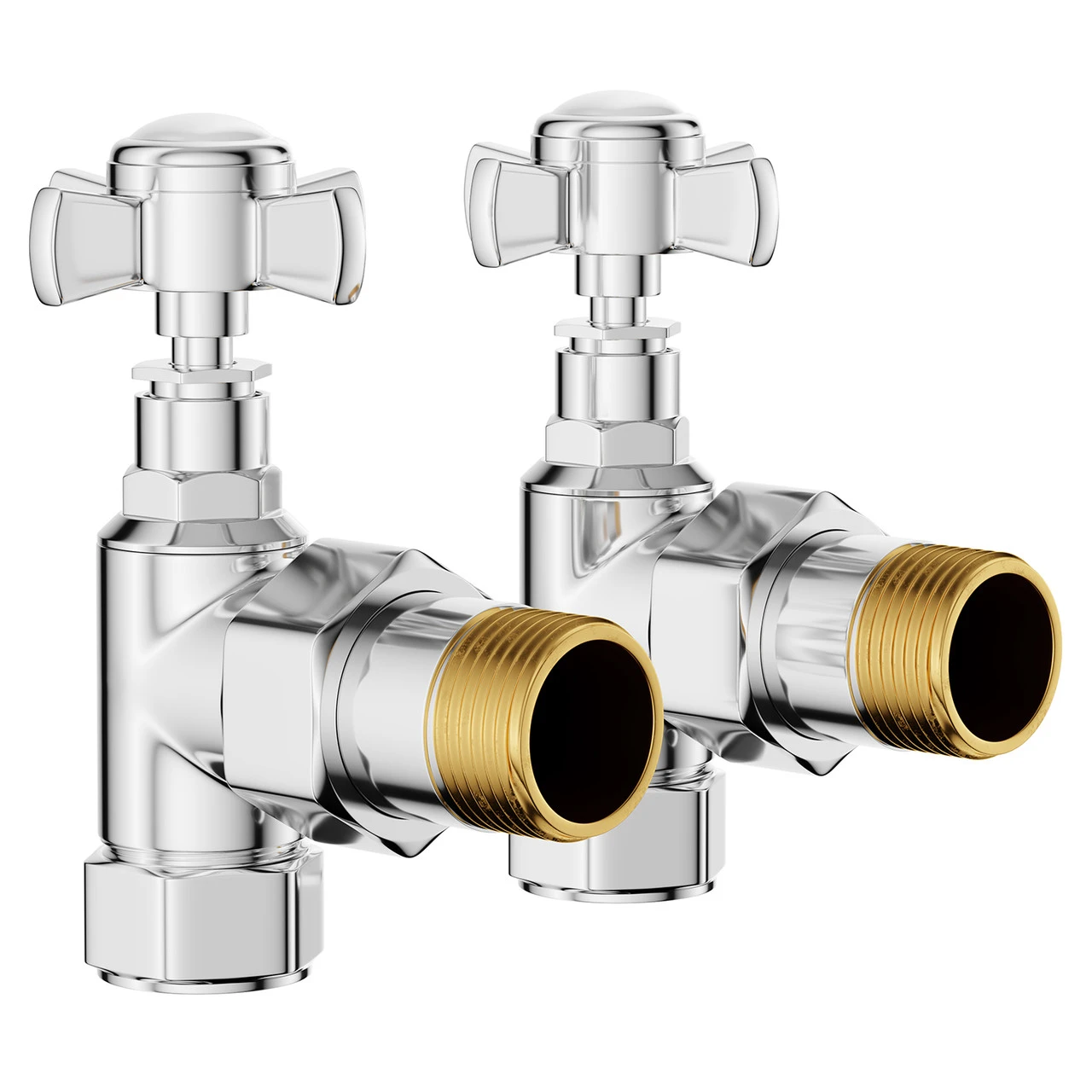 Windsor. Dias Chrome Traditional Angled Radiator Valves - Image 3