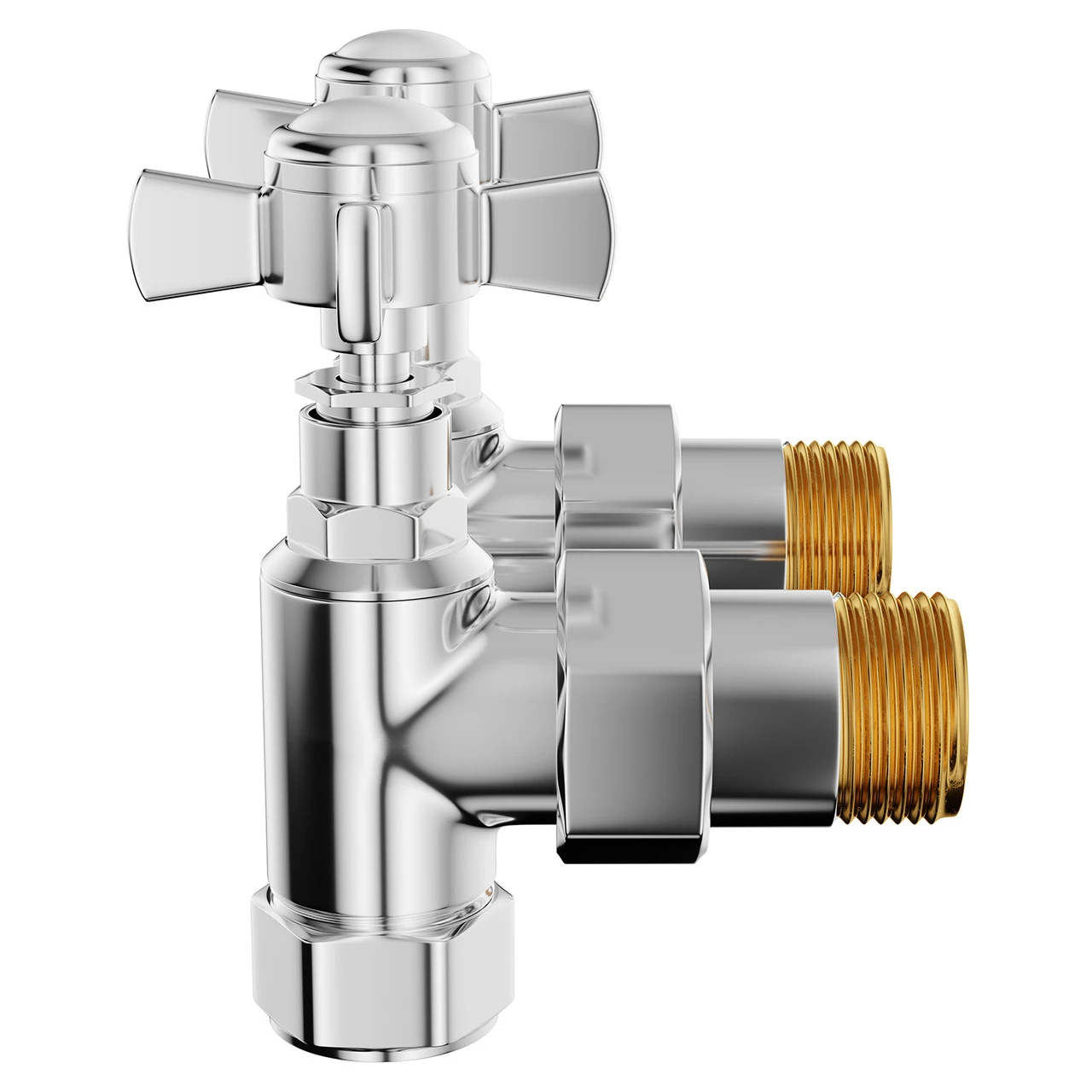 Windsor. Dias Chrome Traditional Angled Radiator Valves - Image 4