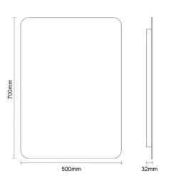 Fortuna 500mm X 700mm Illuminated LED Mirror With Demister -Bathroom Accessories Store fortuna 500mm x 700mm illuminated led mirror with demister line side 88940.1652444450