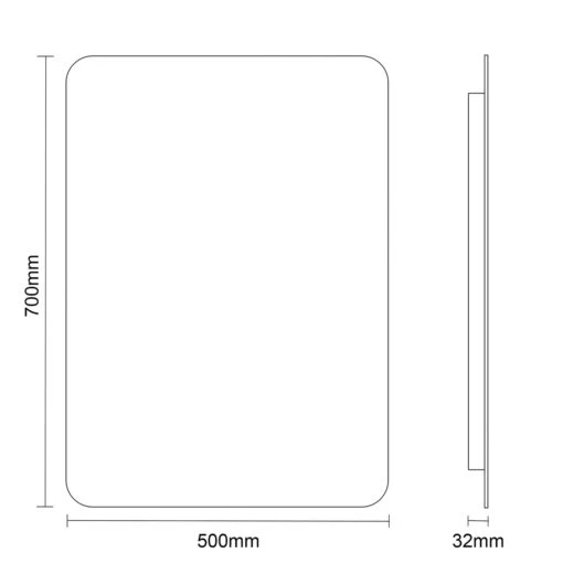 Fortuna 500mm X 700mm Illuminated LED Mirror With Demister - Image 4
