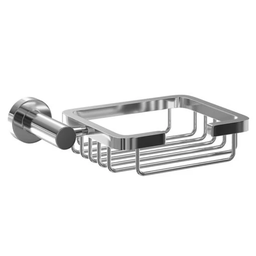 Gemini Polished Chrome Wall Mounted Soap Basket - Image 3