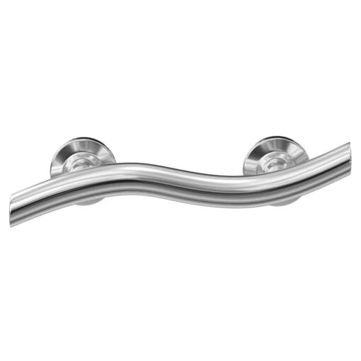 Grabex Polished Stainless Steel 12" Contemporary Curved Grab Rail - Image 2