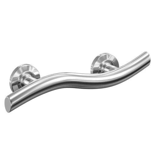 Grabex Polished Stainless Steel 12" Contemporary Curved Grab Rail - Image 3