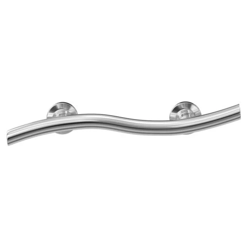 Grabex Polished Stainless Steel 18" Contemporary Curved Grab Rail - Image 2