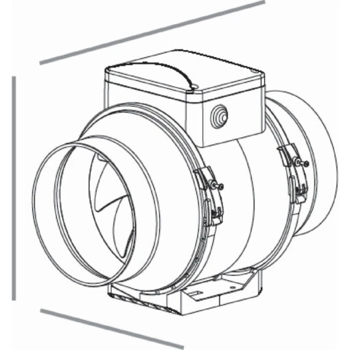 HiB Cyclone Chrome Wet Room Inline Extractor Fan With Cool White LED Light - 32700 - Image 6