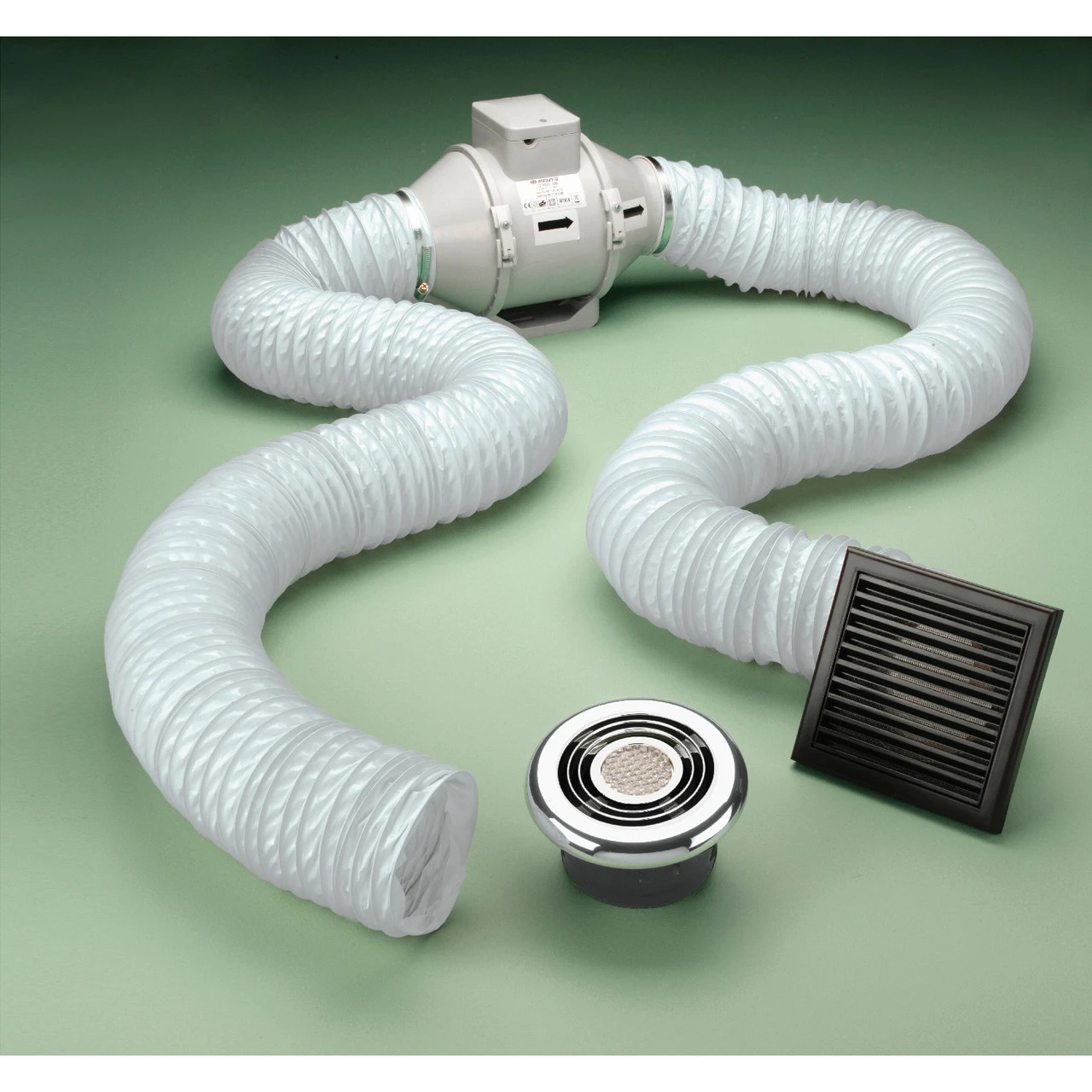 HiB Cyclone Chrome Wet Room Inline Extractor Fan With Warm White LED Light - 33700 - Image 4