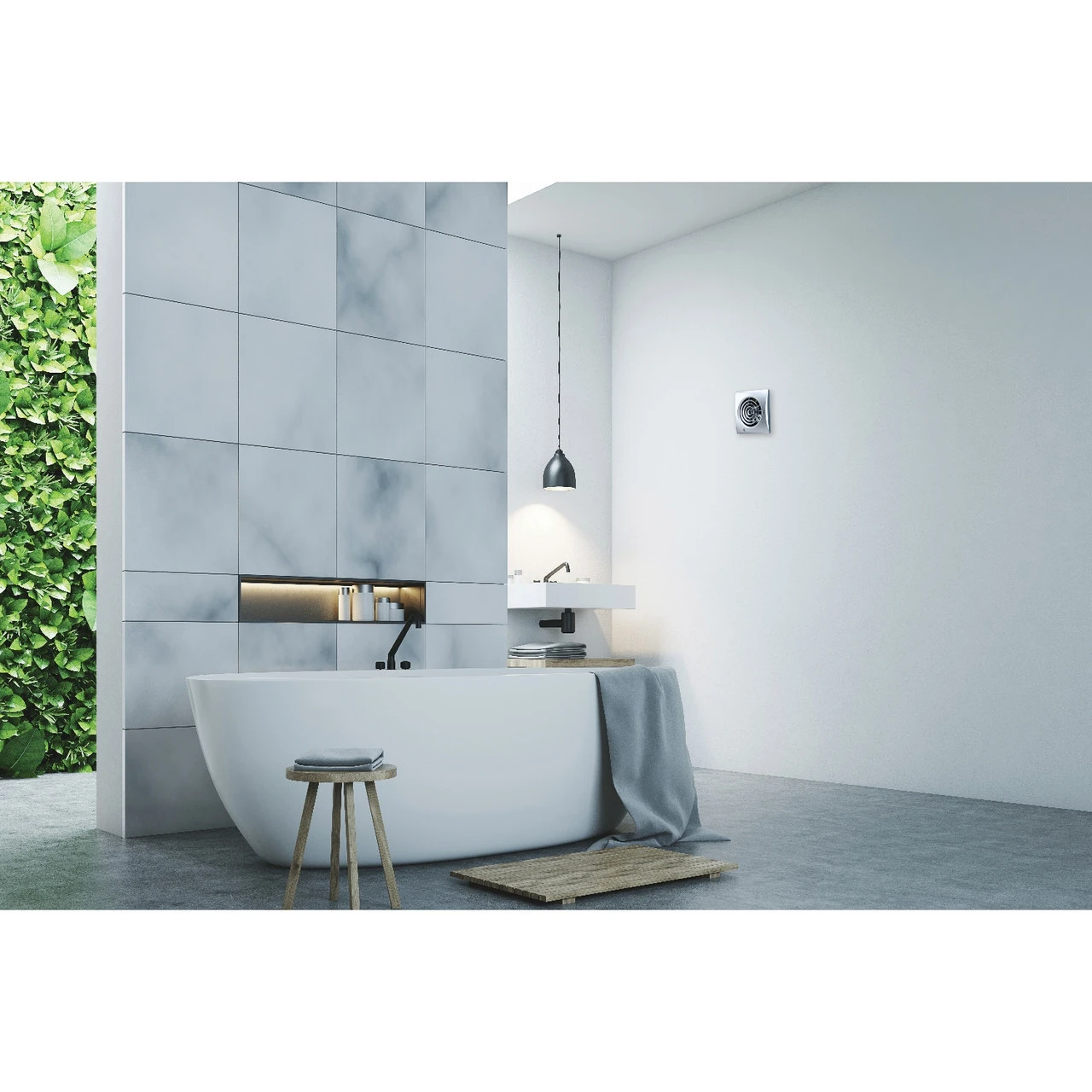 HiB Hush Matt Silver Wall Mounted Extractor Fan With Timer - 31700 - Image 2