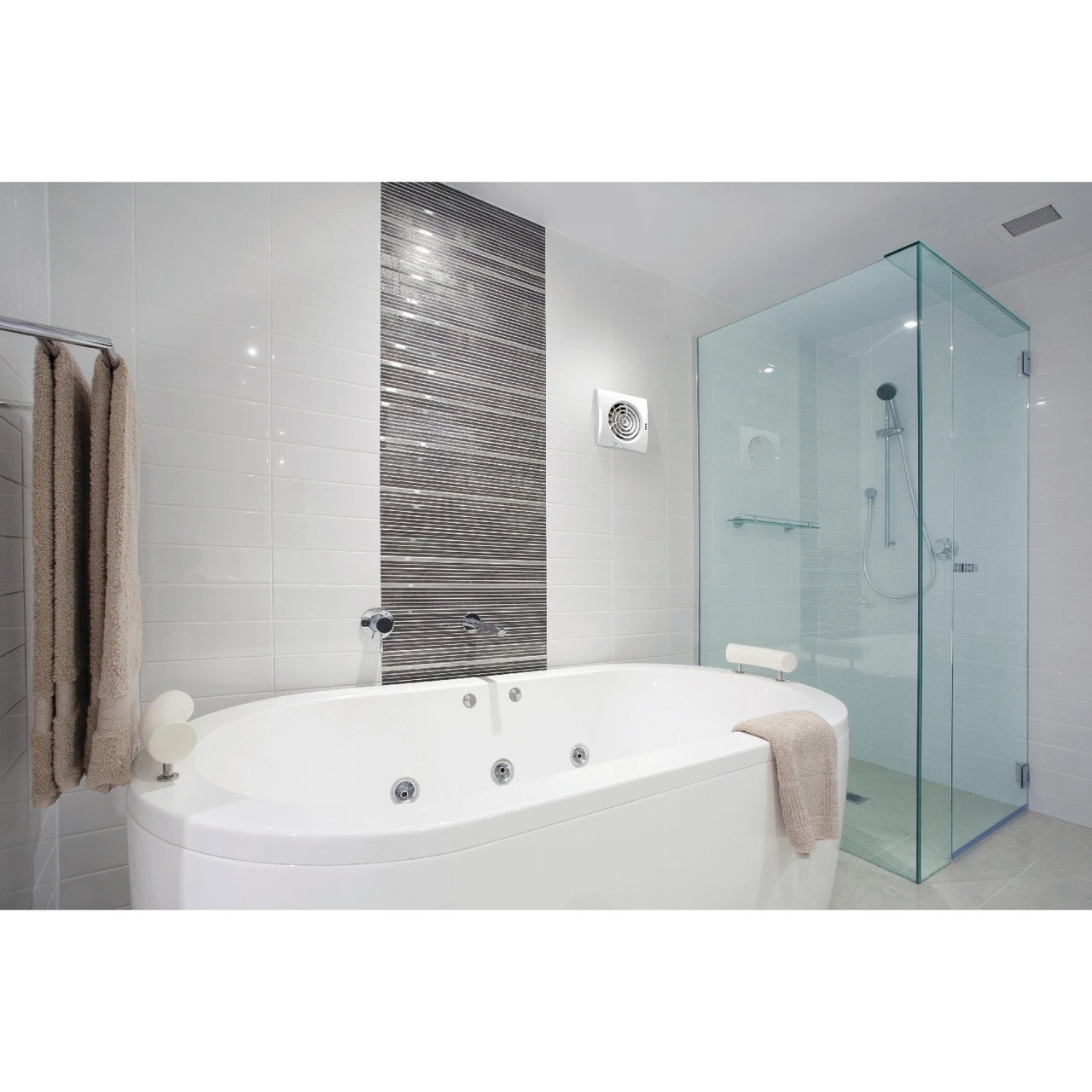 HiB Hush White Wall Mounted Extractor Fan With Timer And Humidity Sensor - 31600 - Image 4