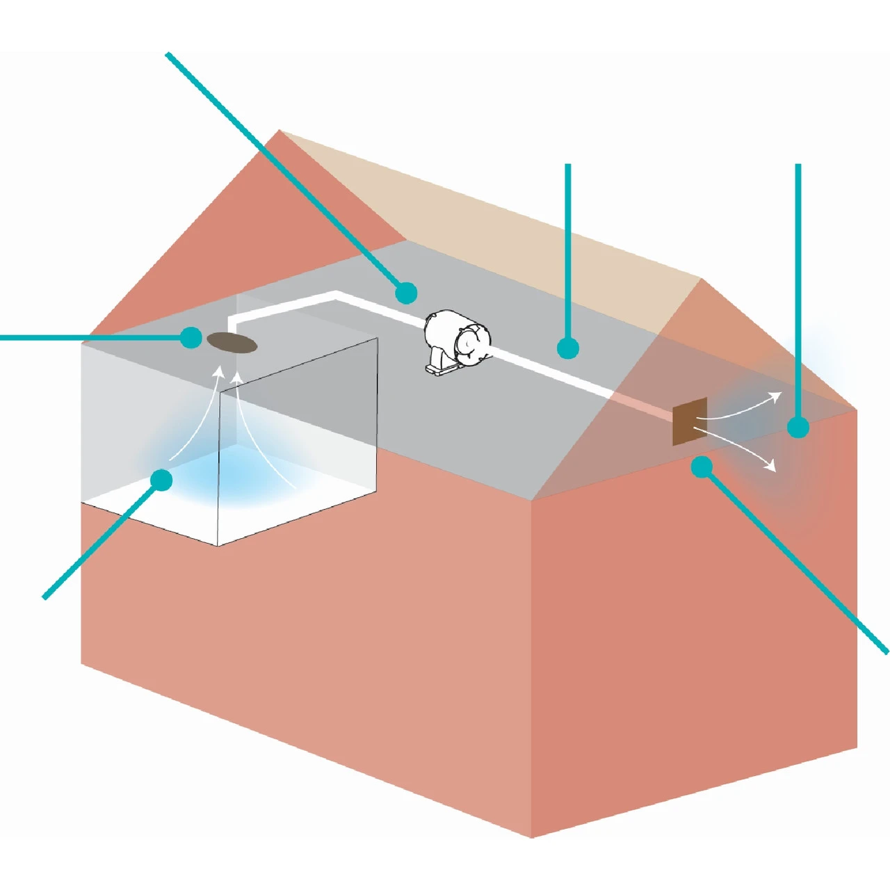 HiB Turbo Chrome Bathroom Inline Extractor Fan With Cool White LED Light - 32300 - Image 4