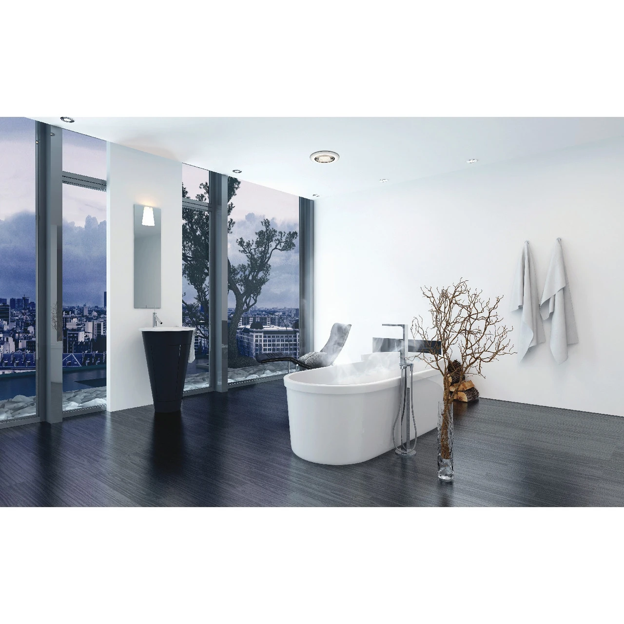 HiB Turbo White Bathroom Inline Extractor Fan With Warm White LED Light - 34000 - Image 2