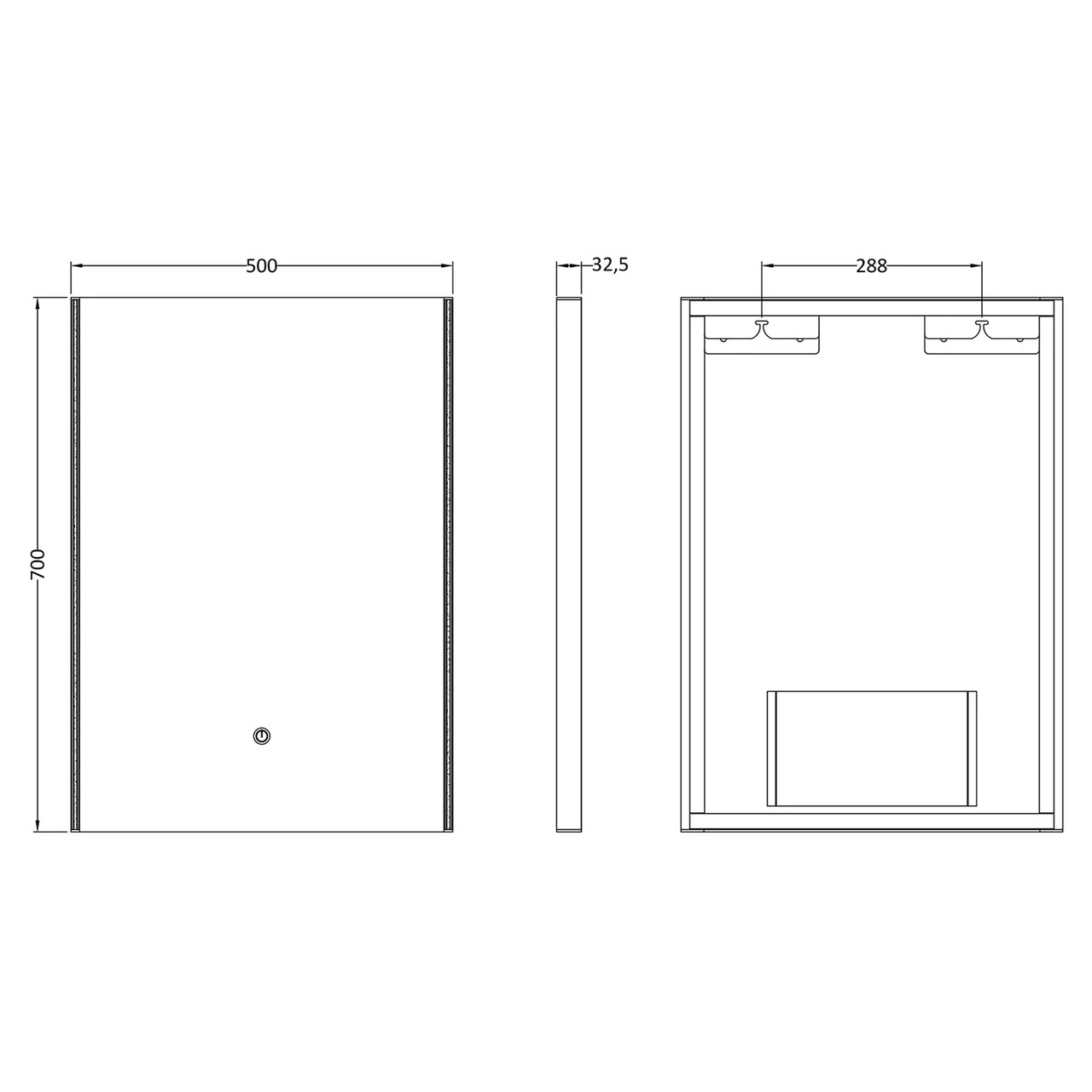 Hudson Reed Silver 700mm X 500mm Touch Sensor LED Mirror With Demister - LQ503 - Image 2