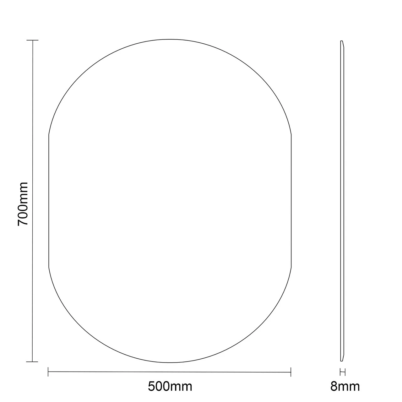 Lincoln 500mm X 700mm Oval Mirror - Image 4