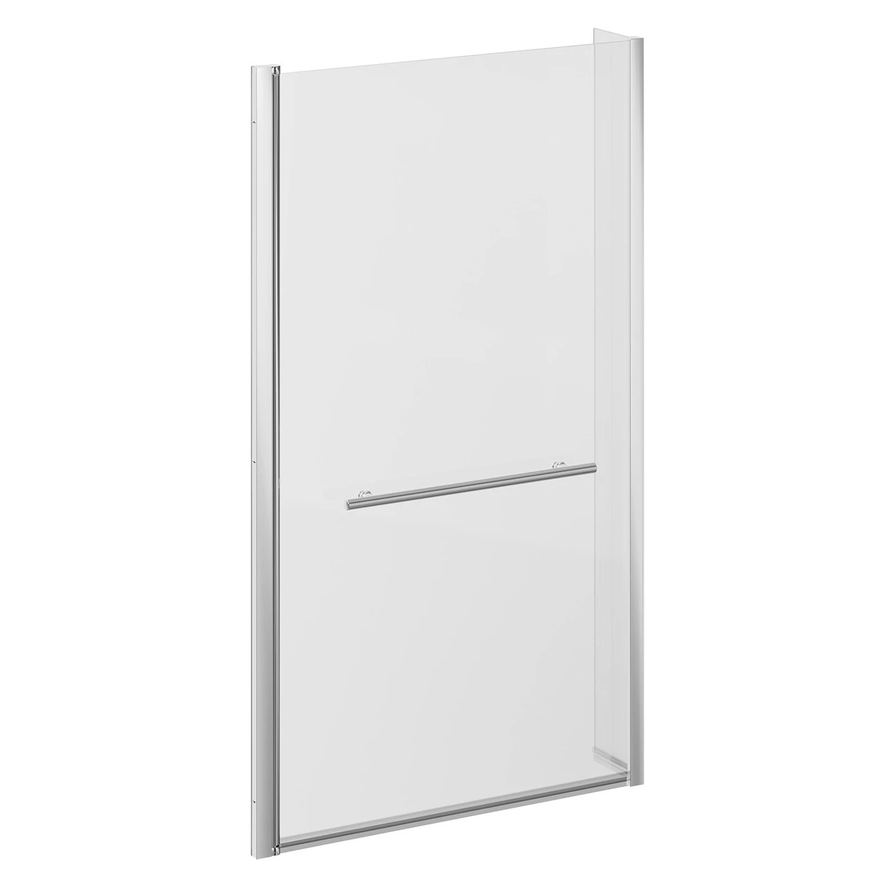 Loire Polished Chrome 805mm Hinged L Shaped Bath Shower Screen With Towel Rail - Image 4