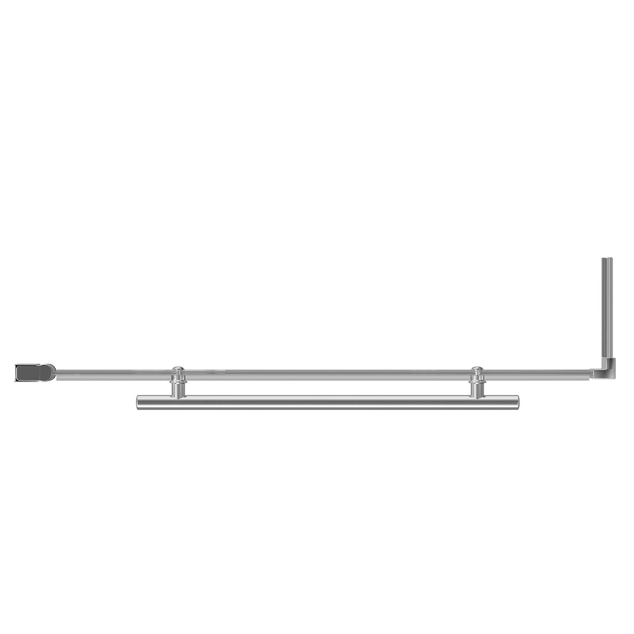 Loire Polished Chrome 805mm Hinged L Shaped Bath Shower Screen With Towel Rail - Image 6