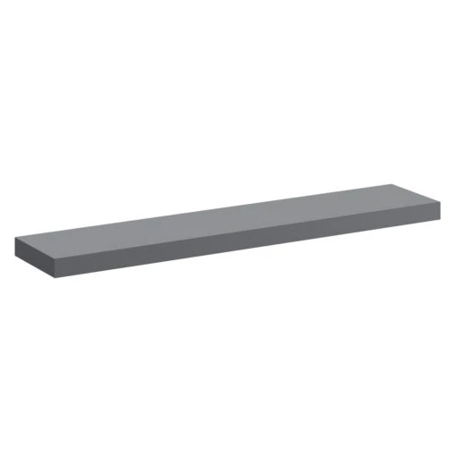 Napoli Gloss Grey 60cm Floating Bathroom Shelf - Image 2