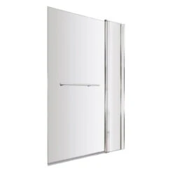 Nuie 1000mm Square 6mm Bath Screen With Fixed Panel And Rail - NSSQR2