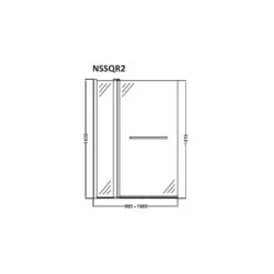 Nuie 1000mm Square 6mm Bath Screen With Fixed Panel And Rail - NSSQR2 -Bathroom Accessories Store nuie 1000mm square 6mm bath screen with fixed panel and rail nssqr2 three 51808.1652443550