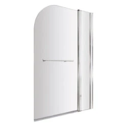 Nuie 1000mm Straight Arched 6mm Bath Screen With Fixed Panel And Rail - NSSR2