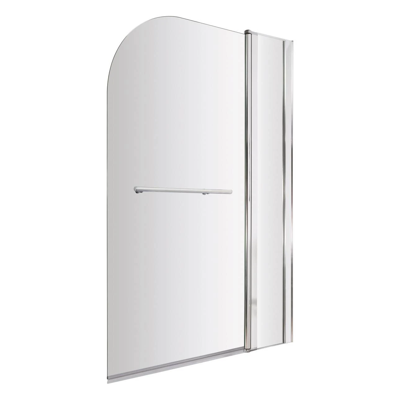 Nuie 1000mm Straight Arched 6mm Bath Screen With Fixed Panel And Rail - NSSR2